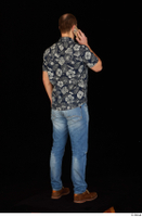  Orest blue jeans blue shirt brown shoes calling casual dressed standing whole body 0006.jpg